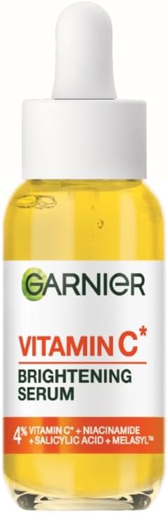 Garnier SkinActive Vitamin C Brightening Serum for Face, with Vitaminc C, Niacinamide & Salicylic Acid, Brightens Skin, Reduces Dark Spots & Evens Skin Tone, Serum 30ml