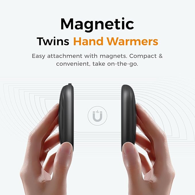 OCOOPA UT3 Lite Magnetic Hand Warmers Rechargeable 2 pack, Electric Handwarmers Ultra Thin Light Portable for Pocket Gloves,3 Levels Heat, Up to 8 hrs, UL Certified,Idea Tech Gifts for Men, Women