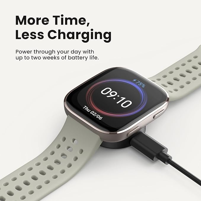 AMAZFIT Bip 6 Smart Watch 46mm, 14 Day Battery, 1.97" AMOLED Display, GPS & Free Maps, AI, Bluetooth Call & Text, Health, Fitness & Sleep Tracker, 140+ Workout Modes, 5 ATM Water-Resistance