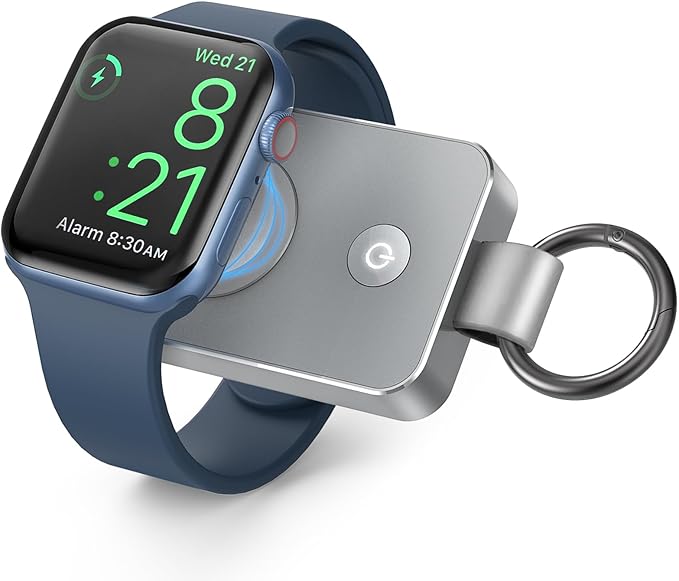 i.VALUX 2000mAh Portable Wireless Charger for Apple Watch Series 11/10/9/8/7/6/5/4/3/2/Ultra 1,2.3/SE 3,Travel iWatch Charger USB C Charging Keychain Smart Power Bank Gift Tech Gadgets