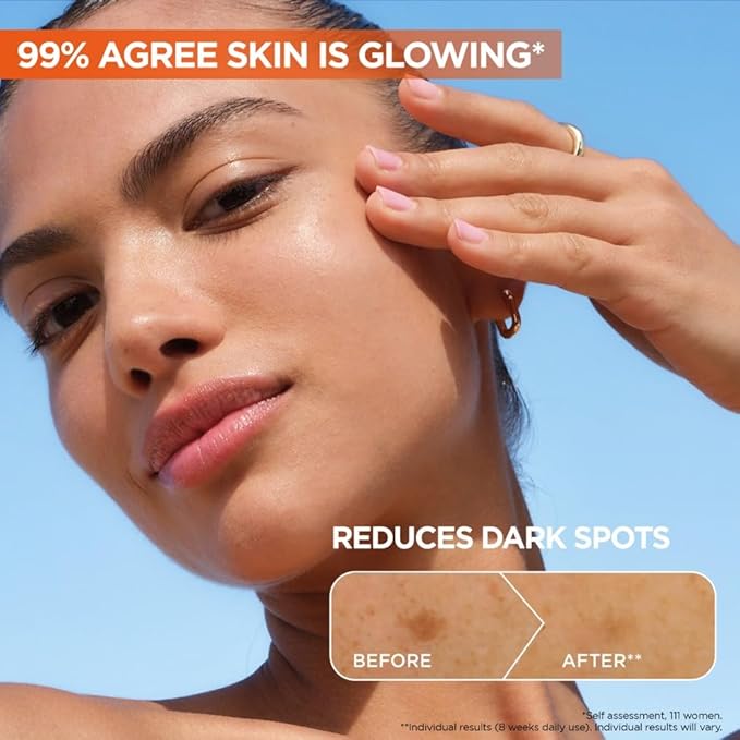 Garnier SkinActive Vitamin C Brightening Serum for Face, with Vitaminc C, Niacinamide & Salicylic Acid, Brightens Skin, Reduces Dark Spots & Evens Skin Tone, Serum 30ml