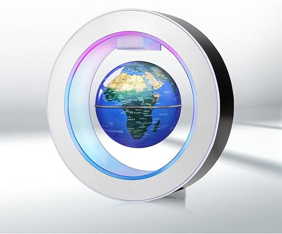 Poojaed Magnetic Floating Globe Lamp with LED Lights, Cool Gadget O Frame Globe for Office, Home, Bookshelf, Desk Decor, Cool Gift for Men, Wife, Father, Husbands (Globe 10 cm)