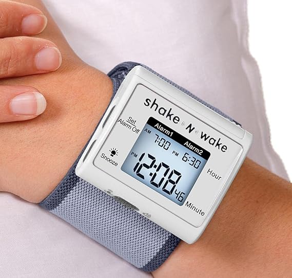 Tech Tools Vibrating Alarm Clock - Shake N Wake - Silent Alarm Wristband Watch - Upgraded Version with Dual Alarms