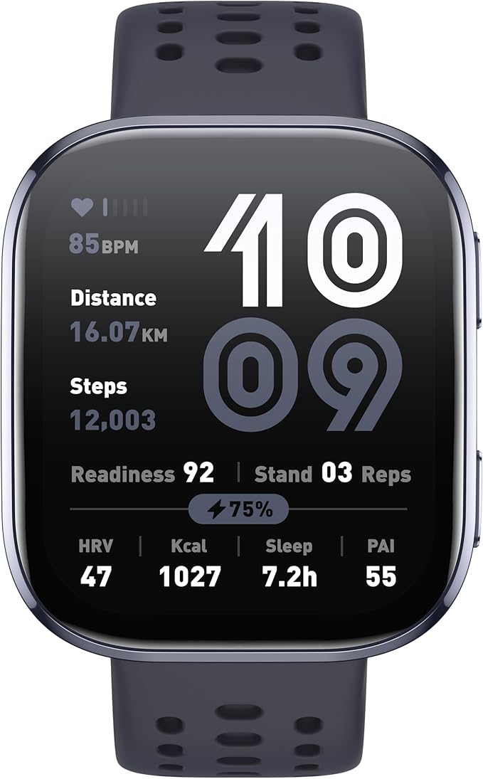AMAZFIT Bip 6 Smart Watch 46mm, 14 Day Battery, 1.97" AMOLED Display, GPS & Free Maps, AI, Bluetooth Call & Text, Health, Fitness & Sleep Tracker, 140+ Workout Modes, 5 ATM Water-Resistance