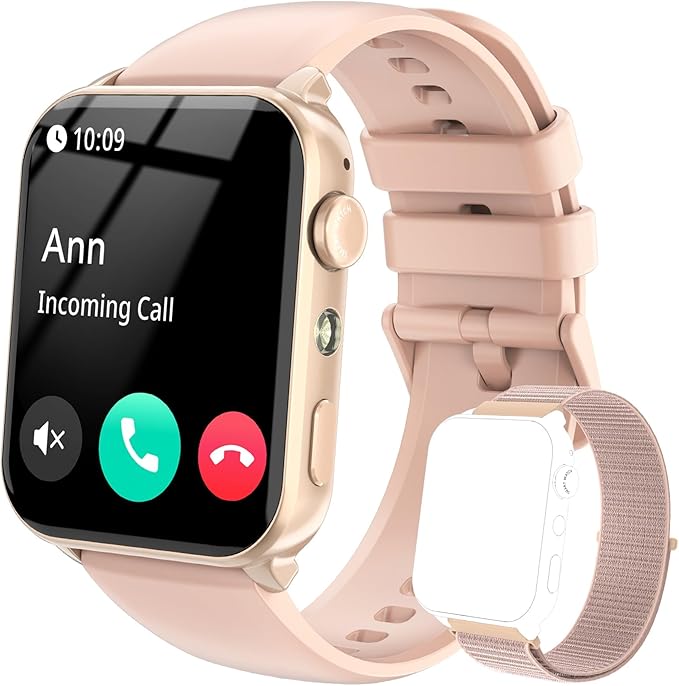 IOWODO Smart Watch for Women (Answer/Make Calls），1.91" HD Fitness Watch with Flashlight/Step Counter/110+ Sport Modes/Heart Rate/Sleep Monitor/SpO2/IP68 Waterproof/Tracker，Smartwatch for Android iOS