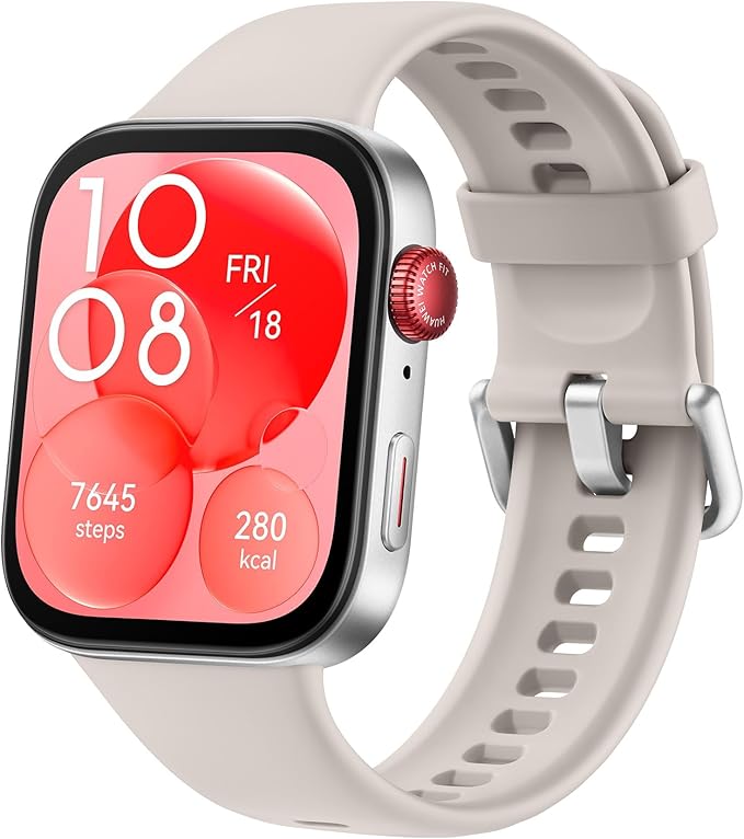 HUAWEI WATCH FIT 3 Smartwatch for men women, iOS & Android, Up to 10 Days Battery Life, Bluetooth Calls, GPS Smartwatch, Aluminum Case, AMOLED Display, Health&Fitness Tracker, White strap