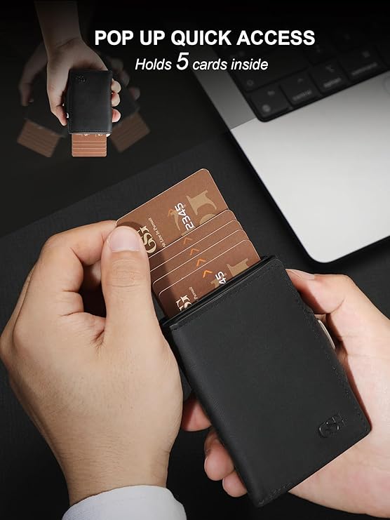 GSG SINCE 1998 Men's Wallet RFID Blocking Leather Wallet for Men