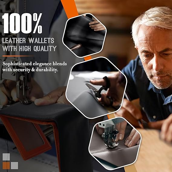 Wallets Slim Genuine Leather RFID Blocking Wallet with 11 Card Holder, 2 banknote