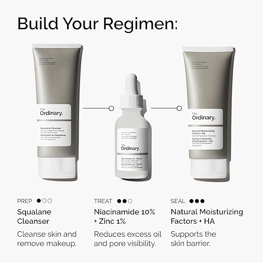 The Ordinary Niacinamide 10% + Zinc 1%, Brightening & Smoothing Serum for Blemish-Prone Skin, 30ml