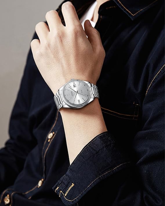 CIVO Mens Watches Stainless Steel Analogue Date Wrist Watch for Men Waterproof Quartz Watches Fashion Gifts