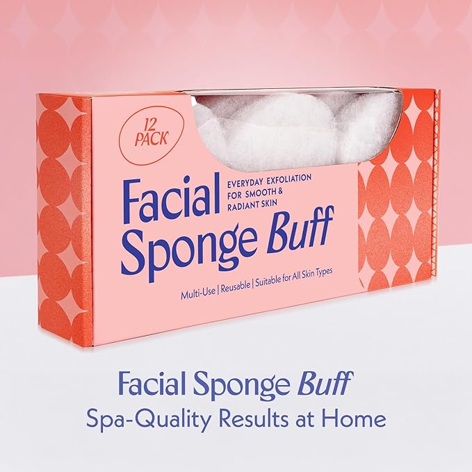 Berkland Regular Facial Sponge for Face - Daily Cleansing Face Removing Makeup, Dirt, and Dead Skin