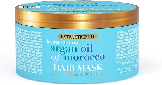 OGX Extra Strength Hydrate & Revive with Argan Oil of Morocco Hair Mask, with Silk Proteins, Intensely Nourishes & Strengthens for Superior Hydration, for Dry, Damaged and Brittle Hair, 300ml