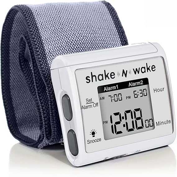 Tech Tools Vibrating Alarm Clock - Shake N Wake - Silent Alarm Wristband Watch - Upgraded Version with Dual Alarms