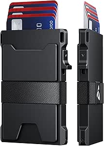 Mens Wallet Credit Card Holder, Wallets for Men, Aluminum Minimalist Metal Pop Up Wallet withBackplate, RFID Blocking,