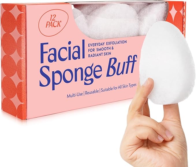 Berkland Regular Facial Sponge for Face - Daily Cleansing Face Removing Makeup, Dirt, and Dead Skin
