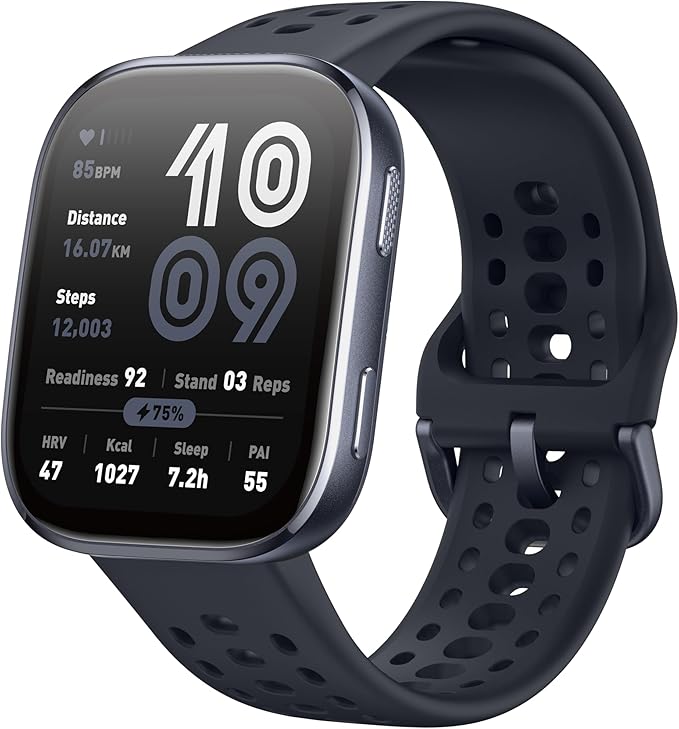 AMAZFIT Bip 6 Smart Watch 46mm, 14 Day Battery, 1.97" AMOLED Display, GPS & Free Maps, AI, Bluetooth Call & Text, Health, Fitness & Sleep Tracker, 140+ Workout Modes, 5 ATM Water-Resistance