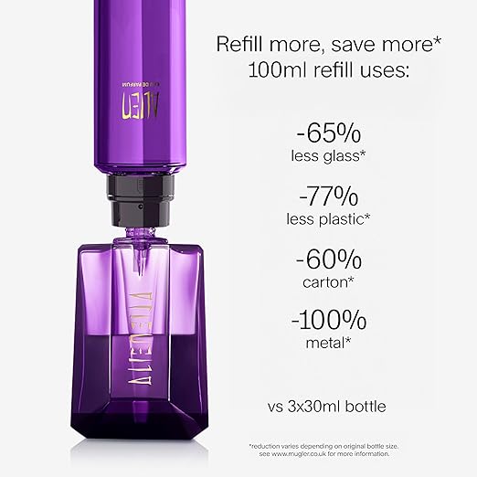 Mugler Alien Eau de Parfum for Women, Ambery Woody Floral Fragrance, featuring Jasmine Sambac, Cashmeran Wood, White Amber, Powerful, Sensual, Radiant Scent, Long-Lasting Refillable Perfume