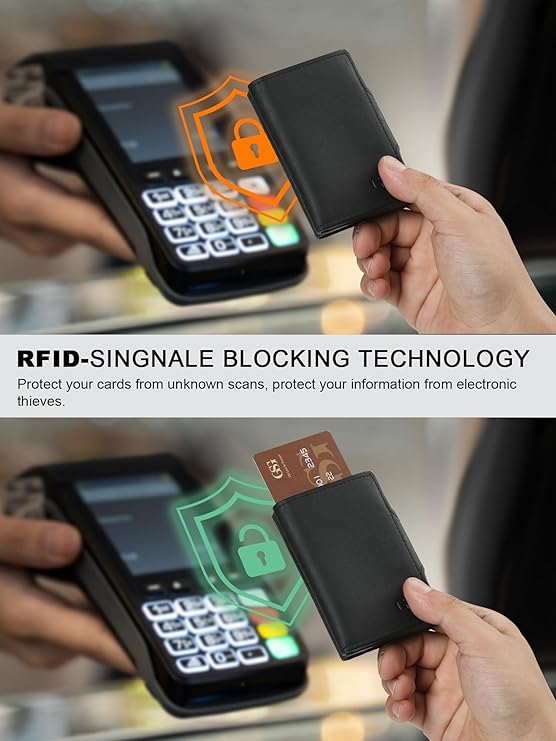 GSG SINCE 1998 Men's Wallet RFID Blocking Leather Wallet for Men