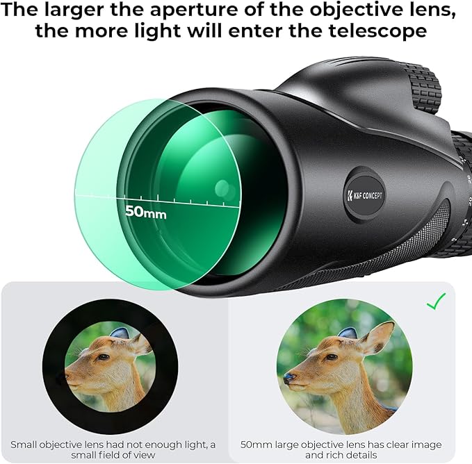 K&F CONCEPT 8-32X50 Zoom Monocular with Cell Phone Holder, Monocular for Adults -BAK4 Prism and FMC Lens - IP66 Waterproof - Great for Birdwatching, Hiking, Hunting, Camping, Traveling, Black