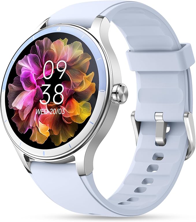 ZOSKVEE Smart Watch, 41mm Fitness Tracker, Answer/Make Calls, Digital Smartwatch with Heart Rate/Stress/Sleep Monitor, AI Voice, IP68 Waterproof Watch Calculator, Calendar, Games for Lady Women & Men