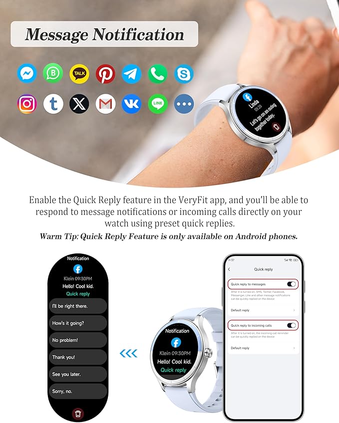 ZOSKVEE Smart Watch, 41mm Fitness Tracker, Answer/Make Calls, Digital Smartwatch with Heart Rate/Stress/Sleep Monitor, AI Voice, IP68 Waterproof Watch Calculator, Calendar, Games for Lady Women & Men