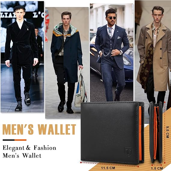 Wallets Slim Genuine Leather RFID Blocking Wallet with 11 Card Holder, 2 banknote