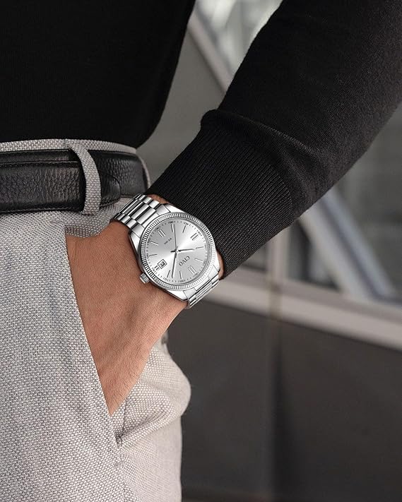 CIVO Mens Watches Stainless Steel Analogue Date Wrist Watch for Men Waterproof Quartz Watches Fashion Gifts